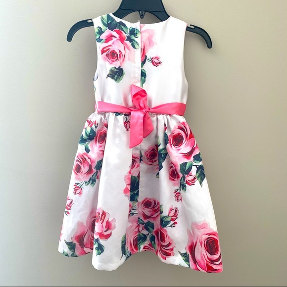 Pink and White floral Easter dress 5-6 - Picture 3 of 4